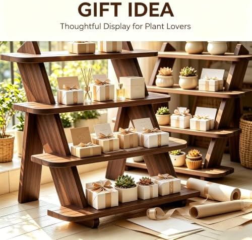 Wooden Cupcake Stand, 4 Tier Wood Rustic Cupcake Stand in J-Walnut-2Pcs, alternate view 2