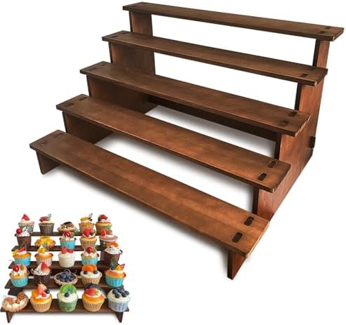 Wooden Cupcake Stand 5 Tier Cupcake Stand Cupcake Holder Rustic Wood Cupcake Display Stand Wooden Dessert