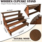 Wooden Cupcake Stand 5 Tier Cupcake Stand Cupcake Holder Rustic Wood Cupcake Display Stand Wooden Dessert, alternate view 3