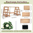 Wooden Cupcake Stand, Foldable 3 Tier Cupcake Display Stand, Walnut Brown in Walnut Brown, alternate view 2