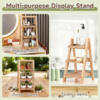 Wooden Cupcake Stand, Foldable 3 Tier Cupcake Display Stand, Walnut Brown in Walnut Brown, alternate view 5
