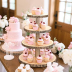 Wooden Cupcake Stand for 24 Cupcakes 4-Tier Dessert Tower Rustic Tiered Display Stand for Woodland Baby Shower, alternate