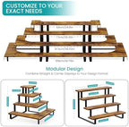 Wooden Cupcake Stand, Tiered Cupcake Display Tower Stand in Rustic Brown, alternate view 3