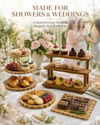 Wooden Dessert Table Display Set, 6-Piece Cake and Cupcake Stand Combo in Wood, alternate view 2