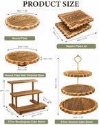 Wooden Dessert Table Display Set, 6-Piece Cake and Cupcake Stand Combo in Wood, alternate view 3