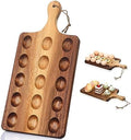 Wooden Deviled Egg Platter Egg Tray Serving, 15 x 7 Inch, 15 Holes in 15 x 7 Inch in As Shown