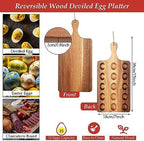 Wooden Deviled Egg Platter Egg Tray Serving, 15 x 7 Inch, 15 Holes in 15 x 7 Inch in As Shown, alternate view 3