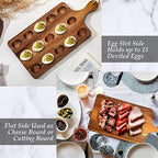Wooden Deviled Egg Platter Egg Tray Serving, 15 x 7 Inch, 15 Holes in 15 x 7 Inch in As Shown, alternate view 5