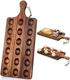 Wooden Deviled Egg Platter Egg Tray Serving, 17 x 7 Inch, 18 Holes in 17 x 7 Inch in As Shown