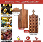 Wooden Deviled Egg Platter Egg Tray Serving, 17 x 7 Inch, 18 Holes in 17 x 7 Inch in As Shown, alternate view 3