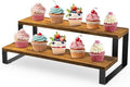 Wooden Display Riser Stand, 2 Tier Display Stand for Candles in Brown