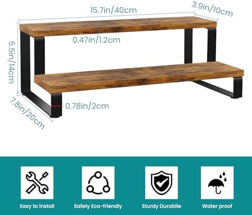 Wooden Display Riser Stand, 2 Tier Display Stand for Candles in Brown, alternate view 3