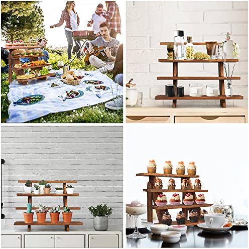 Wooden Display Stand Wood Cupcake Stands Rustic Wood Risers in solid wood, alternate view 5