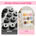 Wooden Donut Wall Display Stand, Dessert Peg‐Board Holds 9 Donuts in White, alternate view 5