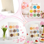Wooden Donut Wall Display Stand, Dessert Peg‐Board Holds 9 Donuts in White, alternate view 6