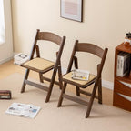 Wooden Folding Chair, Classic-Fruit Wood Color, Set of 4, alternate view 4