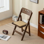 Wooden Folding Chair, Round Hole backrest, fruitwood Color, Set of 2, alternate view 4