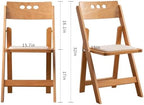 Wooden Folding Chair, Round Hole backrest, Natural Color, Set of 4, alternate view 3