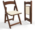 Wooden Folding Chairs with Cushion, Comfortable, Portable and Durable Foldable Seating for Indoor & Outdoor