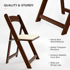Wooden Folding Chairs with Cushion, Comfortable, Portable and Durable Foldable Seating for Indoor & Outdoor, alternate view 7