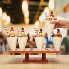 Wooden Food Cone Holder, 36 Slots, 100 Cones, 100 Picks in Light Brown, alternate view 2