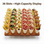 Wooden Food Cone Holder, 36 Slots, 100 Cones, 100 Picks in Light Brown, alternate view 5