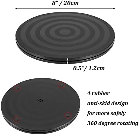 Wooden Lazy Susan for Table Centerpiece, Round Serving Tray, 11.2" in 11.2" x 11.2" in Distressed & Turnable, alternate view