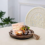 Wooden Lazy Susan for Table Centerpiece, Round Serving Tray, 11.2" in 11.2" x 11.2" in Distressed & Turnable, alternate view