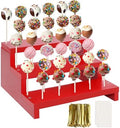 Wooden Lollipop Holder, Dessert Display for Wedding & Birthday Party Tables in Red-1P