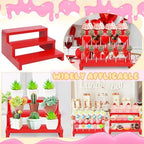 Wooden Lollipop Holder, Dessert Display for Wedding & Birthday Party Tables in Red-1P, alternate view 5