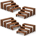 Wooden Risers Display Stands, Cupcake Stand for Vendor Events (4 Set) in brown