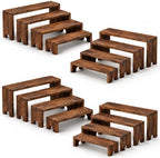 Wooden Risers Display Stands, Cupcake Stand for Vendor Events (4 Set) in brown