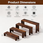 Wooden Risers Display Stands, Cupcake Stand for Vendor Events (4 Set) in brown, alternate view 3