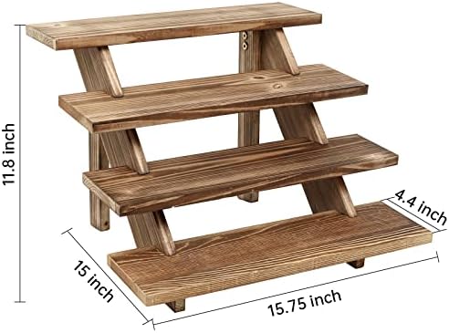 Wooden Rustic Cupcake Stand for 24 Cupcakes, Stepped Wood Display Stand for Weddings, Tiered Party Table Display, alternate