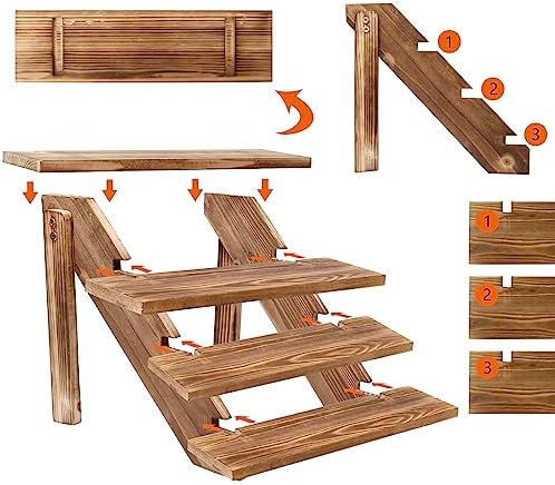 Wooden Rustic Cupcake Stand for 24 Cupcakes, Stepped Wood Display Stand for Weddings, Tiered Party Table Display, alternate