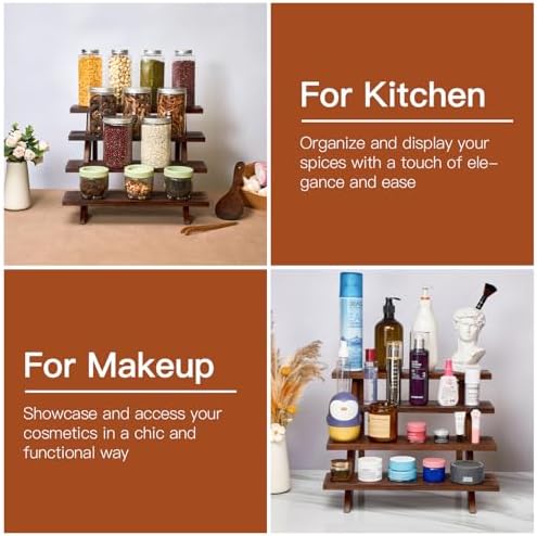 Wooden Rustic Cupcake Stand for 24 Cupcakes, Stepped Wood Display Stand for Weddings, Tiered Party Table Display, alternate