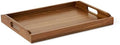 Wooden Serving Tray, 17" x 12" Acacia Wood Decorative Tray Platter With Built-in Handles for Breakfast in Bed