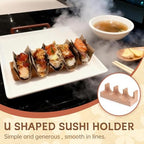 Wooden Taco Holder Stand for Sushi Hand Roll, Temaki & Sushi Roll - 1/2/3/5 Slot Sushi Display Tray, Natural, alternate view