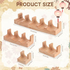 Wooden Taco Holder Stand for Sushi Hand Roll, Temaki & Sushi Roll - 1/2/3/5 Slot Sushi Display Tray, Natural, alternate view
