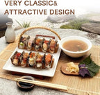 Wooden Taco Holder Stand for Sushi Hand Roll, Temaki & Sushi Roll - 1/2/3/5 Slot Sushi Display Tray, Natural, alternate view