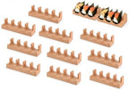 Wooden Taco Holder Stand for Sushi Hand Roll, Temaki & Sushi Roll - 1/2/3/5 Slot Sushi Display Tray, Natural