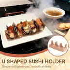 Wooden Taco Holder Stand for Sushi Hand Roll, Temaki & Sushi Roll - 1/2/3/5 Slot Sushi Display Tray, Natural, alternate view