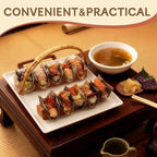 Wooden Taco Holder Stand for Sushi Hand Roll, Temaki & Sushi Roll - 1/2/3/5 Slot Sushi Display Tray, Natural, alternate view