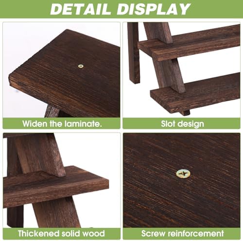 Wooden Tiered Risers Display Stands for Vendor Events,4 Tier Cupcake Display Stand, Rustic Decor Wood Dessert, alternate view