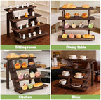 Wooden Tiered Risers Display Stands for Vendor Events,4 Tier Cupcake Display Stand, Rustic Decor Wood Dessert, alternate view