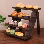 Wooden Tiered Risers Display Stands for Vendor Events,4 Tier Cupcake Display Stand, Rustic Decor Wood Dessert, alternate view