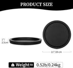 Wooden Tray for Coffee Table: Candle Holder Plate Black Round Decorative Serving Tray - Vintage Table, alternate view 2
