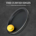 Wooden Tray for Coffee Table: Candle Holder Plate Black Round Decorative Serving Tray - Vintage Table, alternate view 6