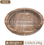 Wooden Tray for Coffee Table, Decorative Round Candle Holder Plate in 11.2" x 11.2" in Distressed, alternate view 3