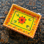 Wooden Trolley with Wheels Hand Painted Serving Tray Indian Decorative Platter for Snack Tea Home Kitchen, alternate view 5